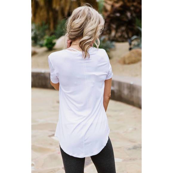 NEW ANOTHER LOVE phoenix pocket v-neck t-shirt in white - Picture 3 of 3